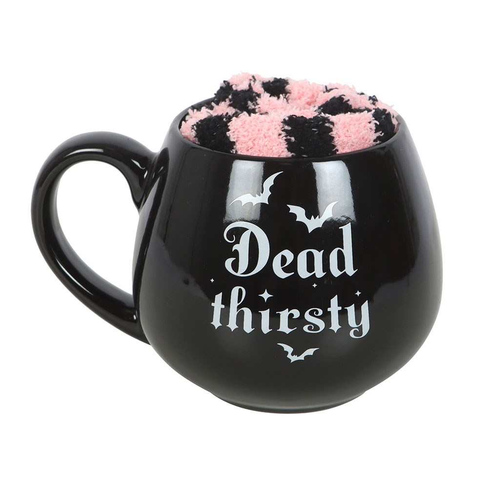 Something Different - Dead Thirsty Tasse & Socken Set - Schwarz/Rosa